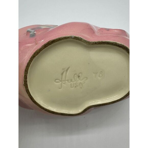 Hull Bowl 76 Ceramic Planter Stoneware 13 x 5.5” Pink & Green Vintage AS IS VTG - Picture 5 of 10